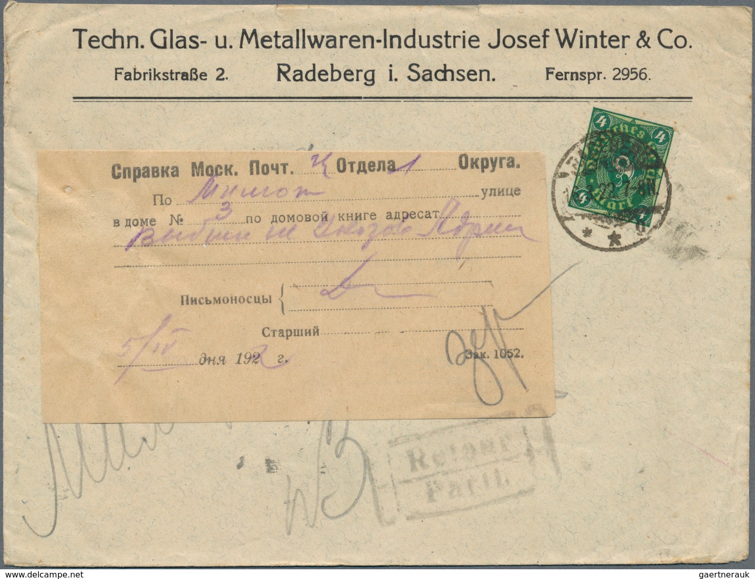 Deutsches Reich - Inflation: 1921-1923, Partie mit über 350 Briefen und Belegen, dabei viele untersc