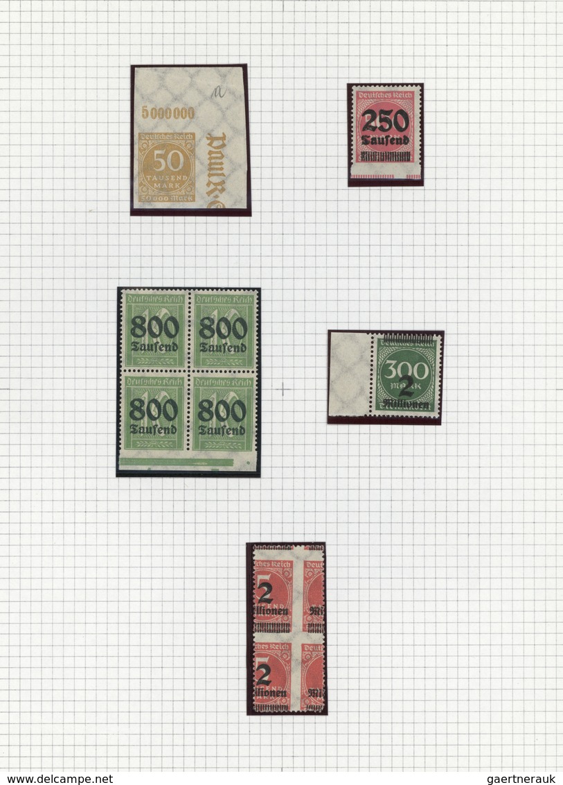 Deutsches Reich - Inflation: 1923, Postfrische Spezial-Sammlungspartie Von 25 Marken Incl. 4er-Block - Unused Stamps