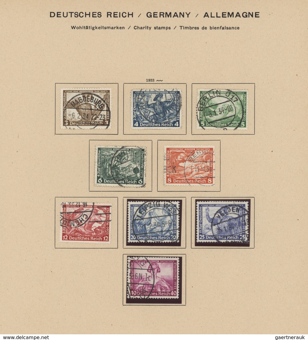 Deutsches Reich - 3. Reich: 1933/1944, Saubere, Meist Gestempelte Sammlung Auf Altem Schaubek-Vordru - Used Stamps
