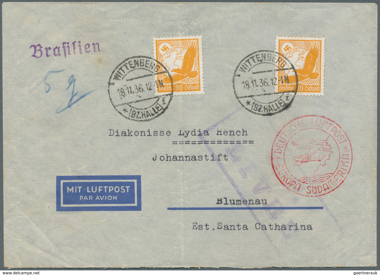 Deutsches Reich - 3. Reich: 1933-1945, Posten Mit Rund 450 Briefen Und Belegen, Dabei Flugpost, Dien - Gebraucht