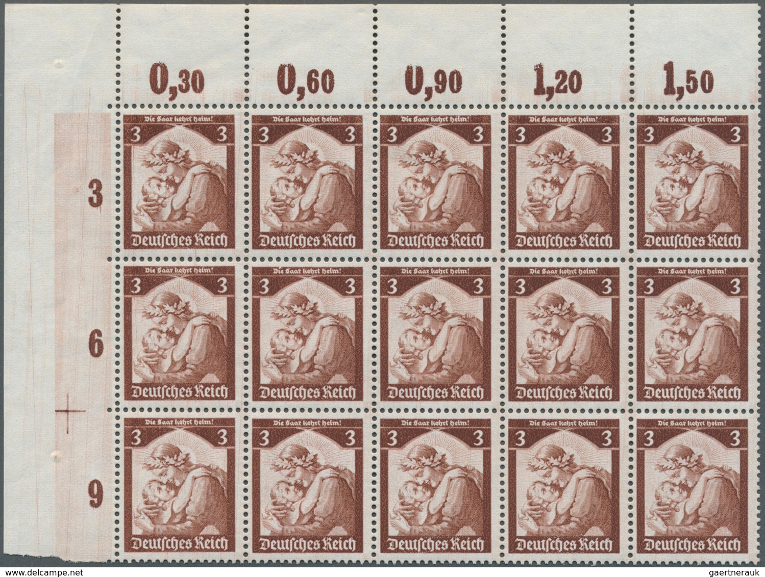 Deutsches Reich - 3. Reich: 1935, Saarabstimmung 3 Pf. Braun Bestand Von 250 Werten Meist In Bogente - Used Stamps