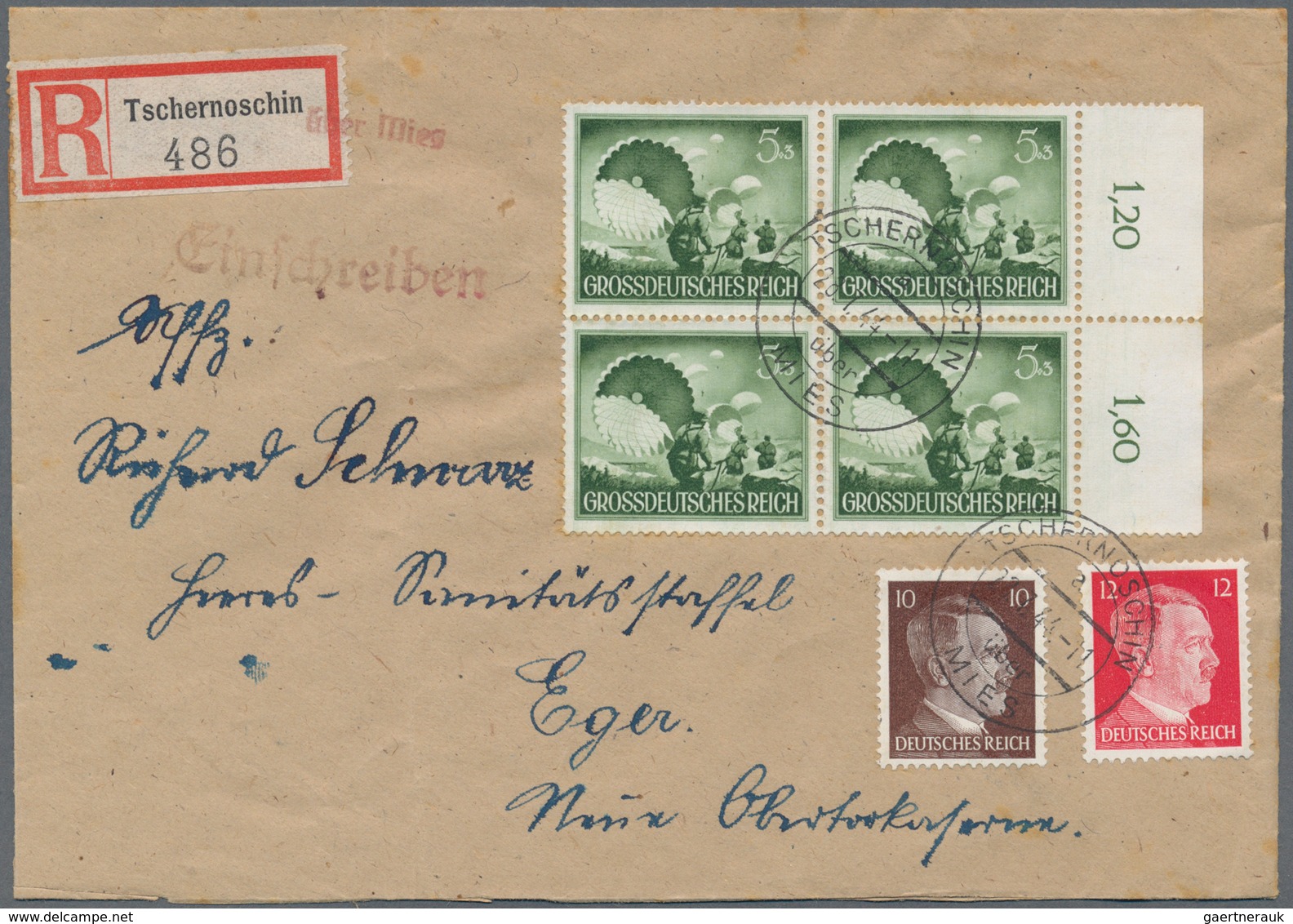 Deutsches Reich - 3. Reich: 1944, Wehrmacht II, Viererblock Satz Einzeln Auf Echt Gelaufenen Briefen - Used Stamps