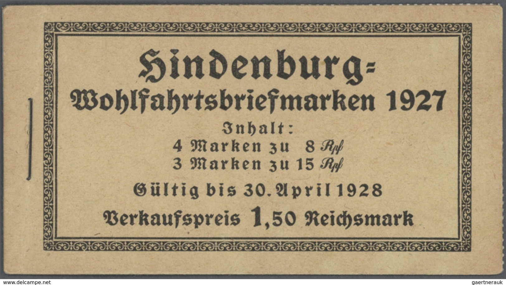 Deutsches Reich - Markenheftchen: 1927/1941, Lot Von Zehn Markenheftchen Unkomplett/mit Beanstandung - Carnets