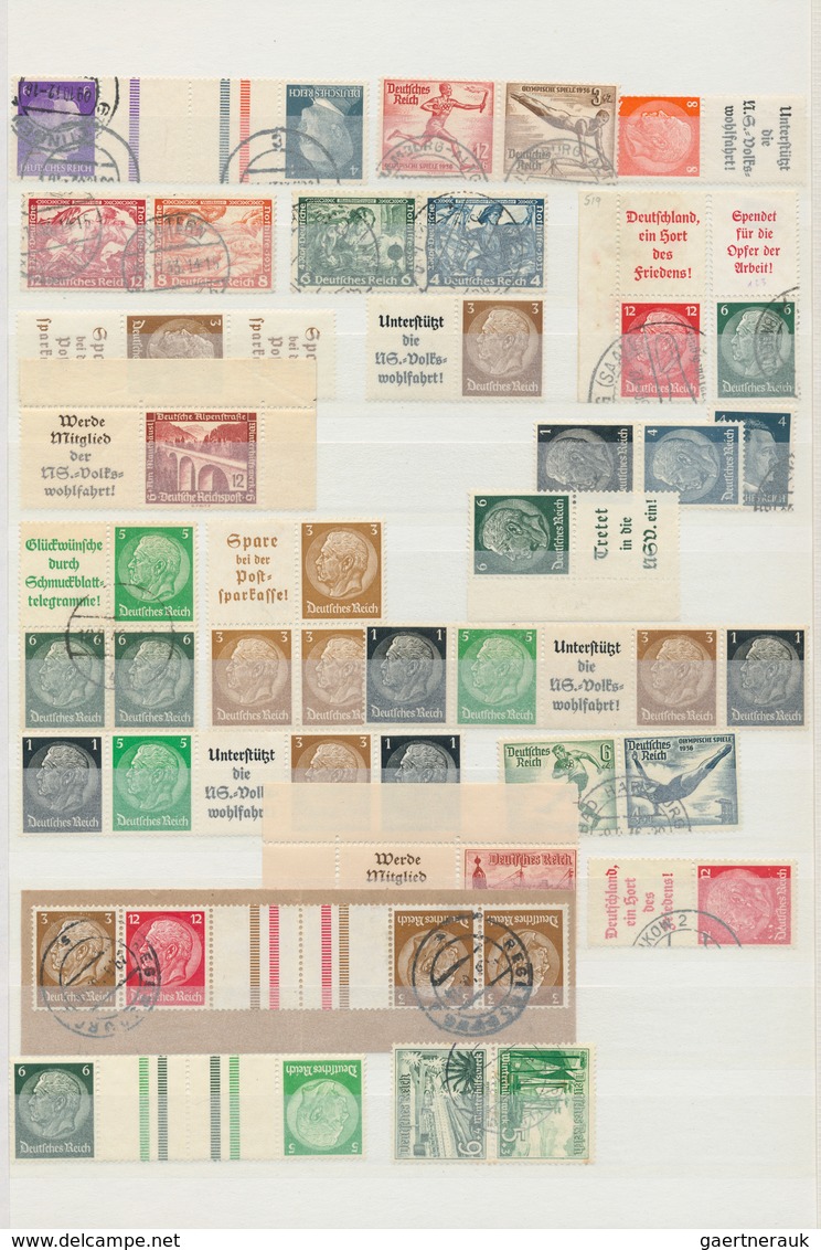 Deutsches Reich - Zusammendrucke: 1933/1941, reichhaltiger Bestand von Zusammendruck-Kombinationen d