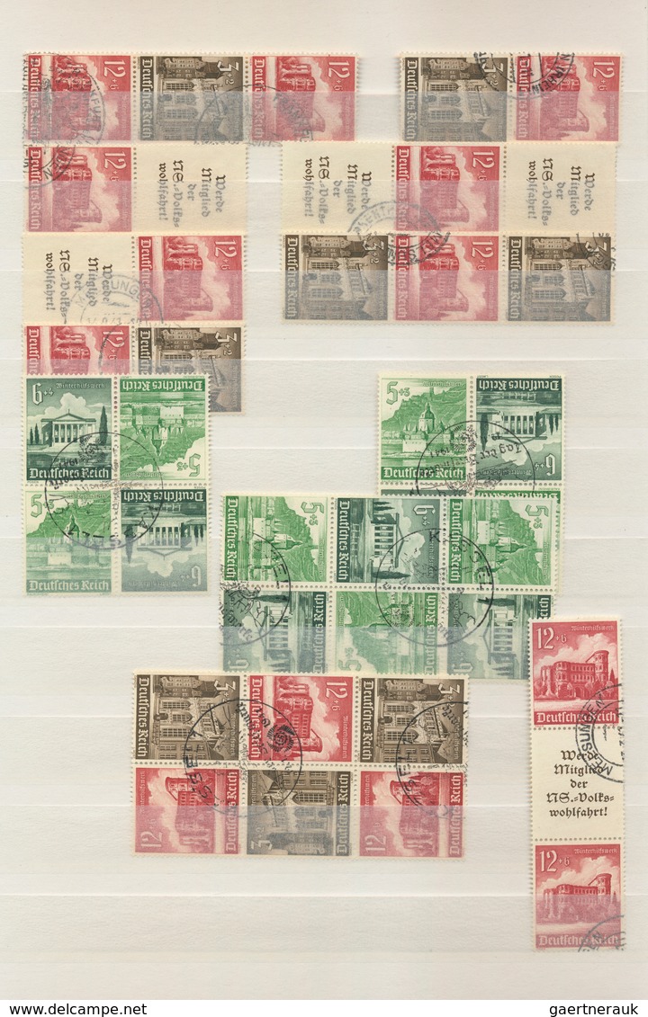 Deutsches Reich - Zusammendrucke: 1933/1942, sauber gestempelte Sammlung der Zusammendruck-Kombinati