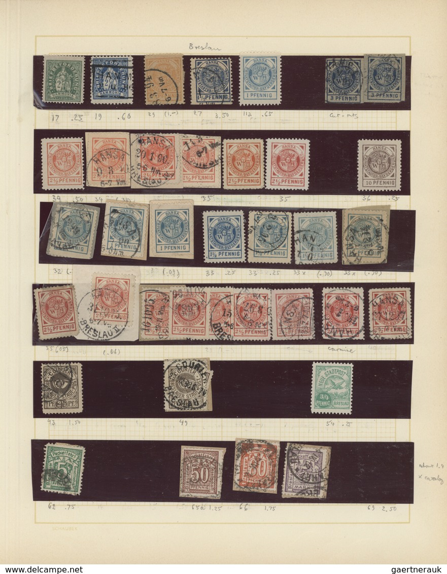 Deutsches Reich - Privatpost (Stadtpost): 1861/1900, Gehaltvolle Sammlung Von AACHEN Bis ZWICKAU Mit - Privatpost