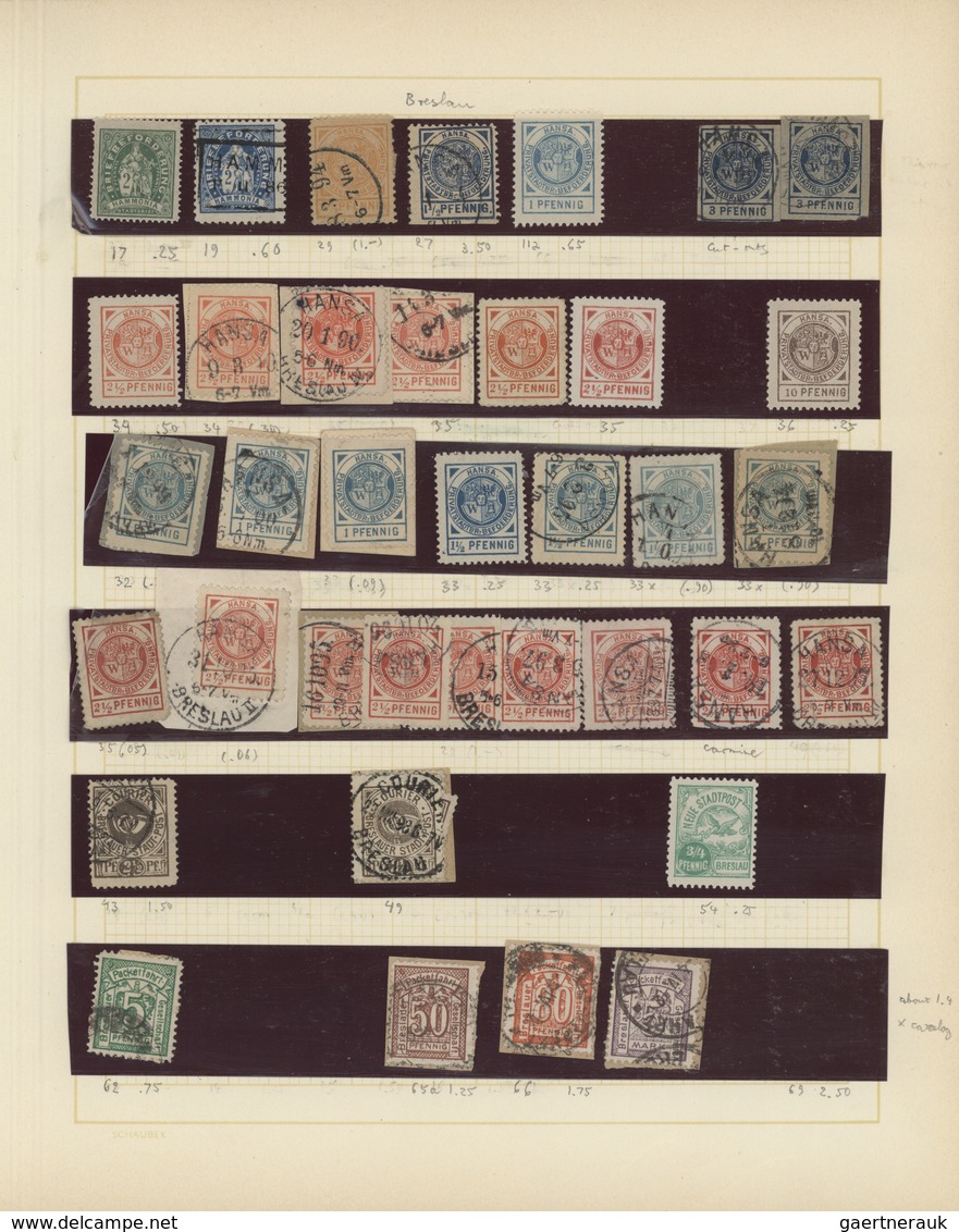 Deutsches Reich - Privatpost (Stadtpost): 1861/1900, Gehaltvolle Sammlung Von AACHEN Bis ZWICKAU Mit - Postes Privées & Locales