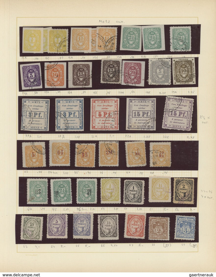 Deutsches Reich - Privatpost (Stadtpost): 1861/1900, Gehaltvolle Sammlung Von AACHEN Bis ZWICKAU Mit - Private & Local Mails