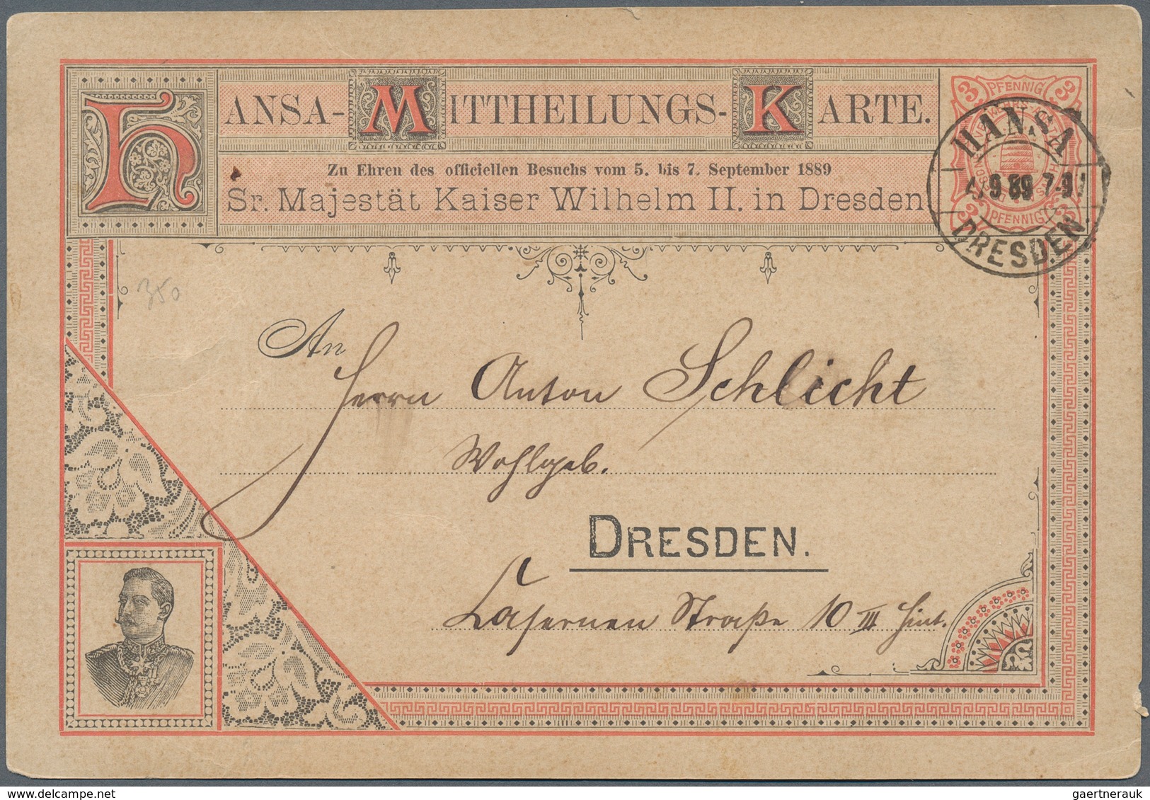 Deutsches Reich - Privatpost (Stadtpost): 1886/1900, DRESDEN HANSA, gehaltvolle Sammlung mit ca.150