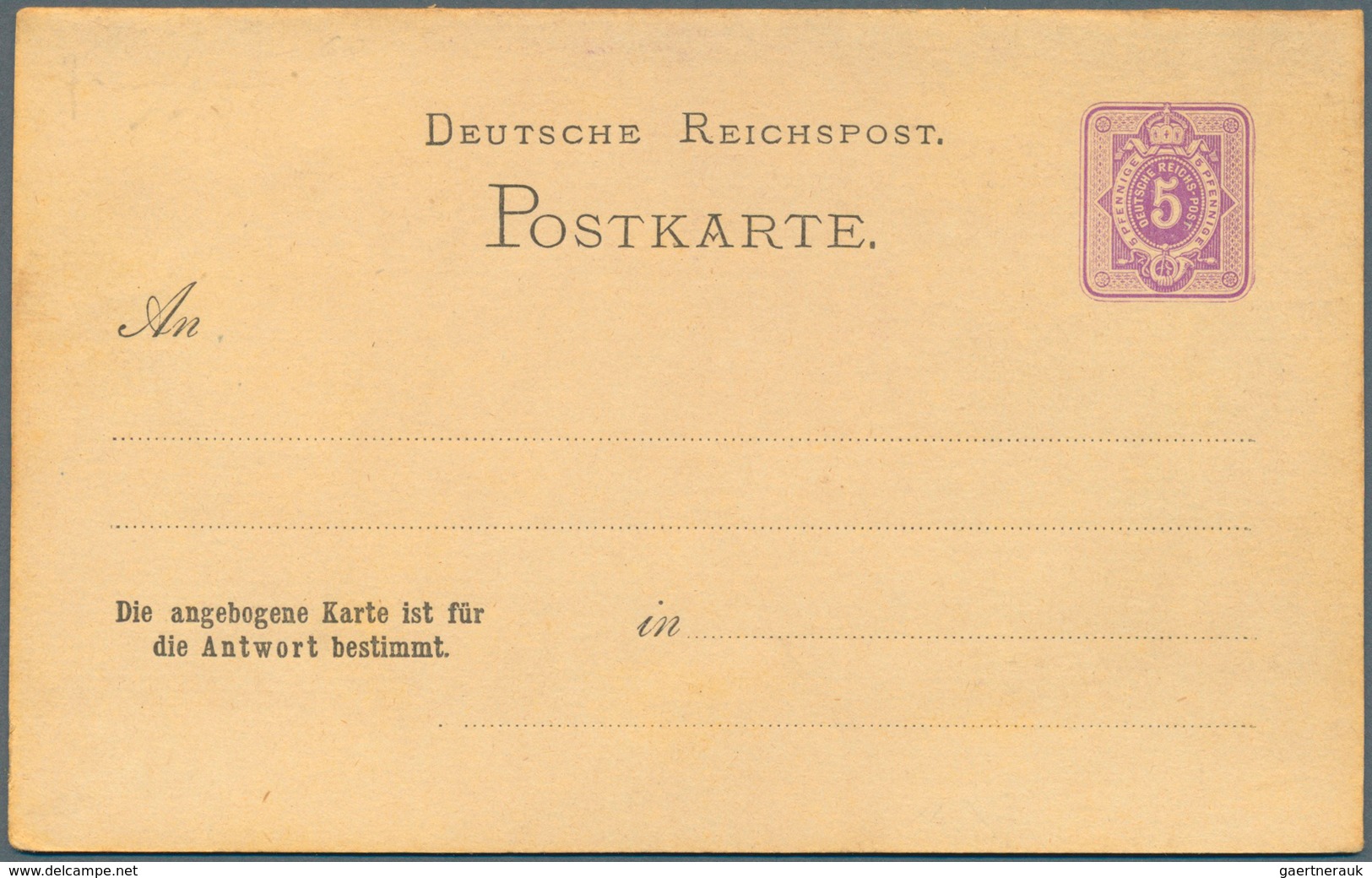 Deutsches Reich - Ganzsachen: 1872/1921. Sammlung Von 33 Postkarten, Inkl. 2 Umschlägen Und 1 Karten - Other & Unclassified