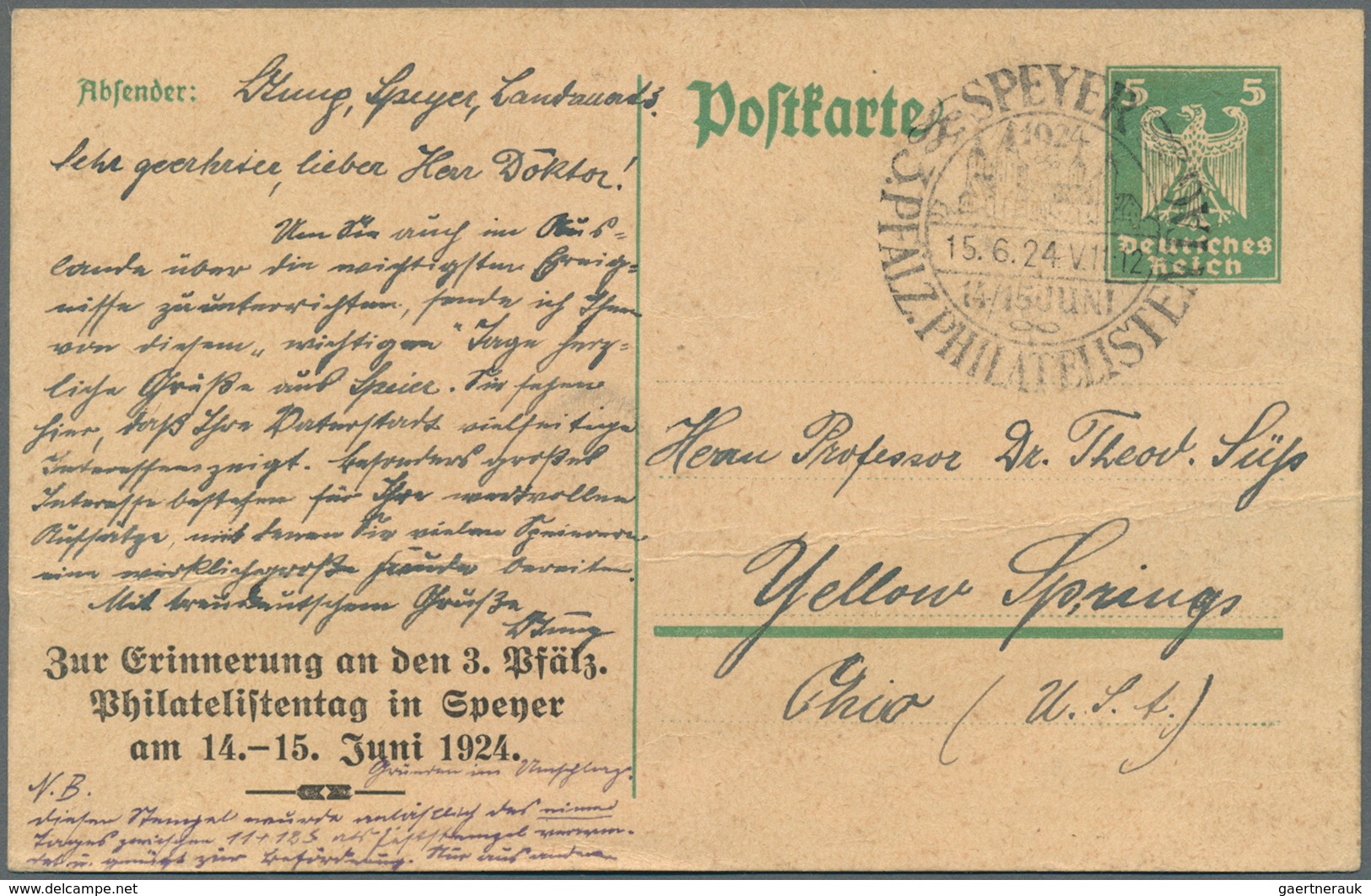 Deutsches Reich - Ganzsachen: 1924/1932, Lot Von 58 Gebrauchten Und Ungebrauchten Ganzsachenkarten, - Autres & Non Classés