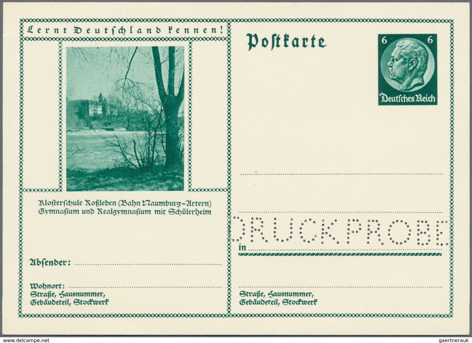 Deutsches Reich - Ganzsachen: 1933/1937, Slg. Der Ungebrauchten Grünen 6 Pf Hindenburg Bildpostkarte - Otros & Sin Clasificación