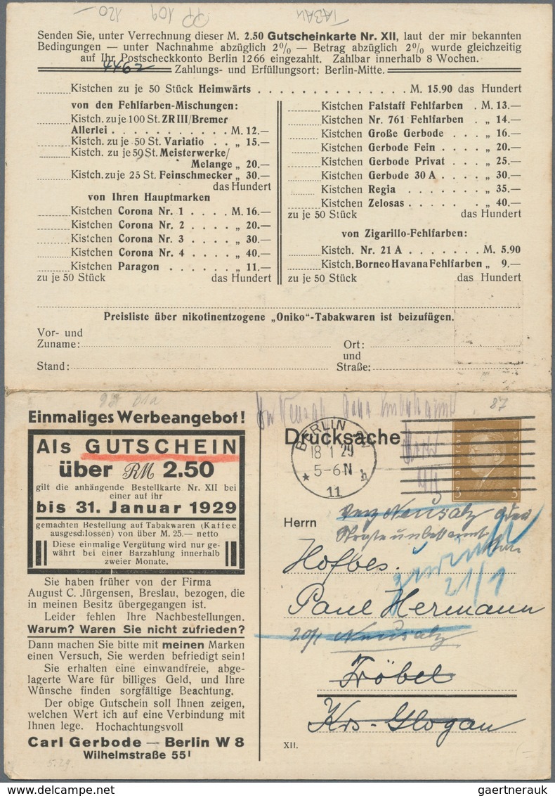 Deutsches Reich - Privatganzsachen: 1895-1940, sortenreiche Partie mit über 120 gebrauchten und unge