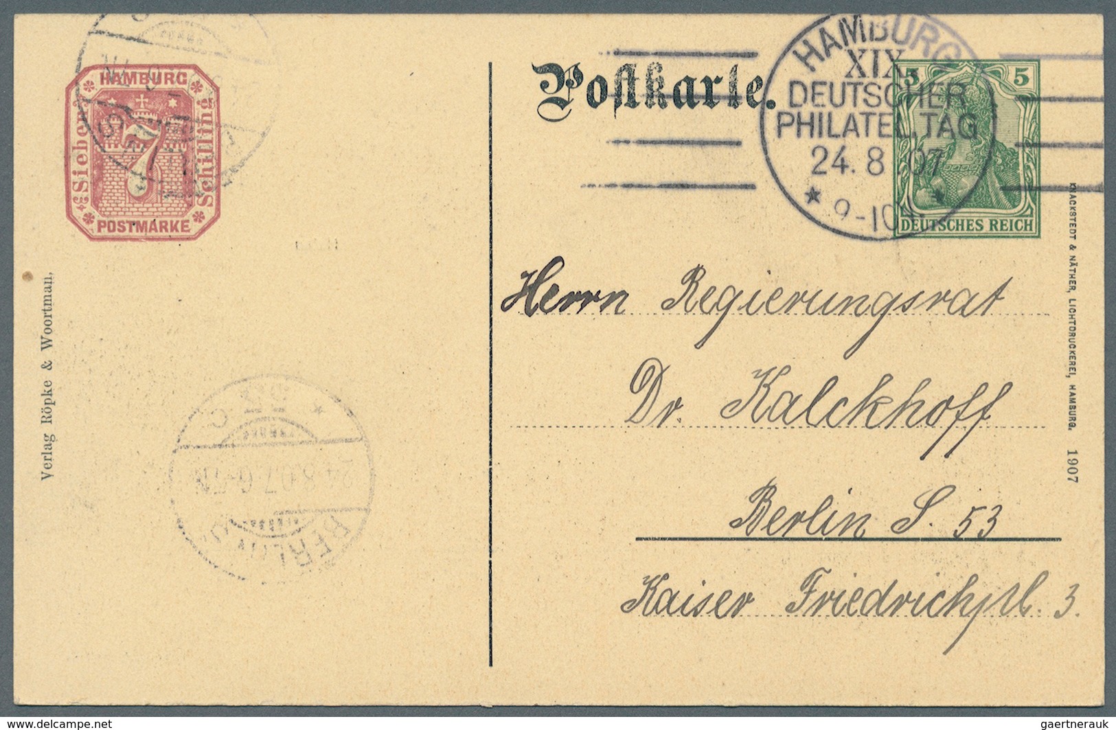 Deutsches Reich - Privatganzsachen: 1907, Lot von 23 Privat-Postkarten 5 Pf Germania "19. Dt. Philat