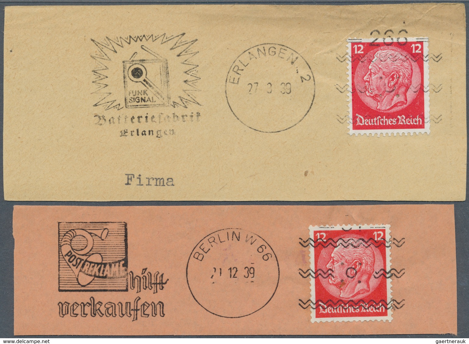 Deutsches Reich - Stempel: 1936/1943, Freimarken-Stempler, Partie Mit 36 Briefstücken, Einer Vorders - Máquinas Franqueo (EMA)