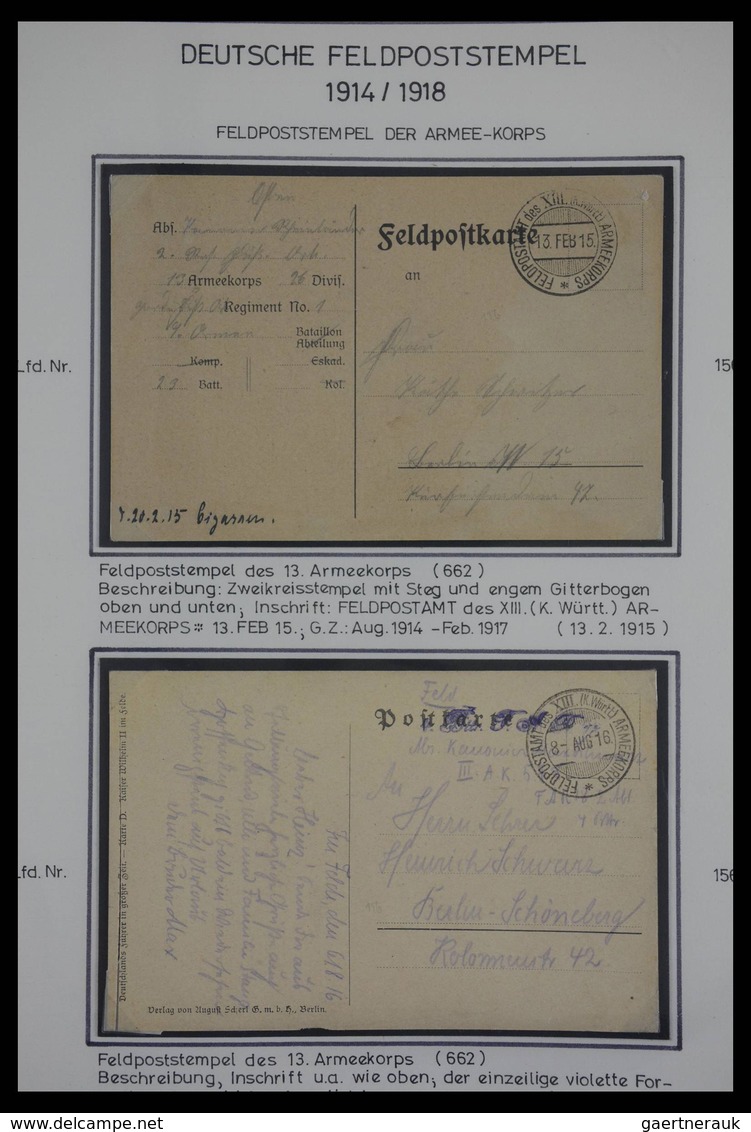 Feldpost 1. Weltkrieg: Fantastic Collection In Albums, All Written Up With Fieldpost Station, Many D - Other & Unclassified