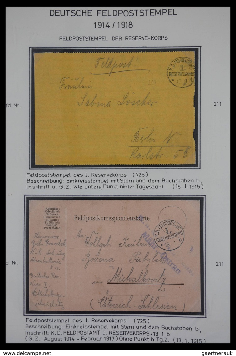 Feldpost 1. Weltkrieg: Fantastic collection in albums, all written up with fieldpost station, many d