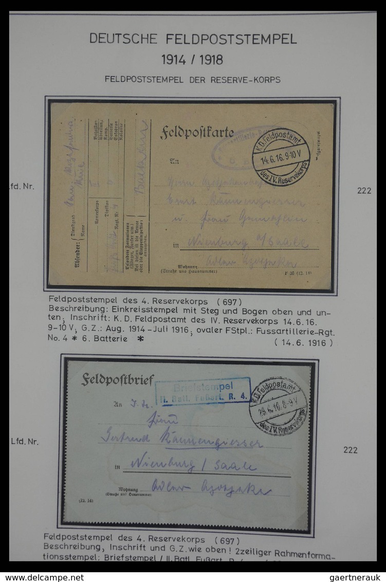 Feldpost 1. Weltkrieg: Fantastic collection in albums, all written up with fieldpost station, many d