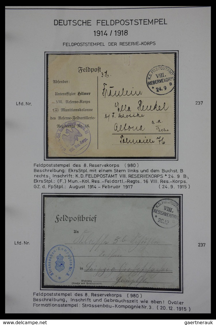 Feldpost 1. Weltkrieg: Fantastic collection in albums, all written up with fieldpost station, many d