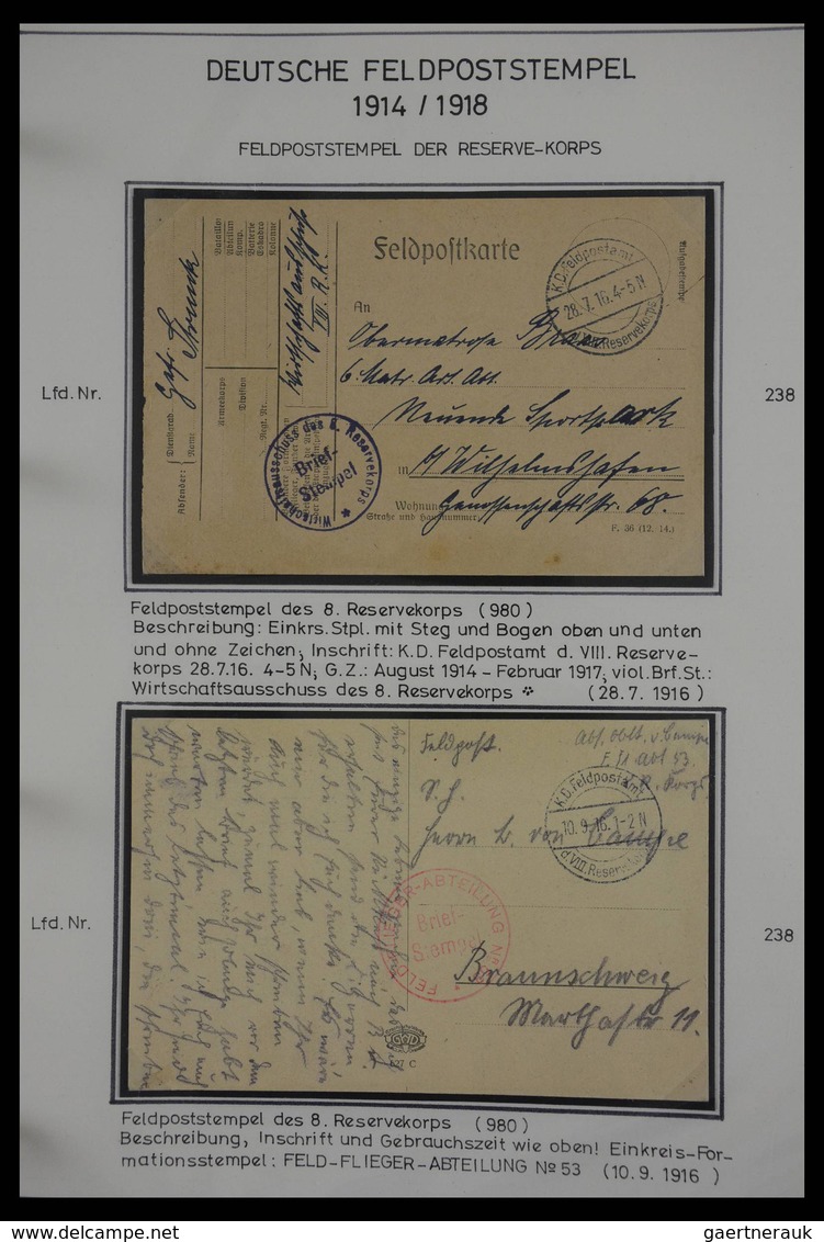 Feldpost 1. Weltkrieg: Fantastic collection in albums, all written up with fieldpost station, many d