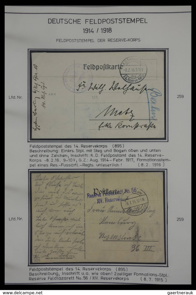 Feldpost 1. Weltkrieg: Fantastic collection in albums, all written up with fieldpost station, many d