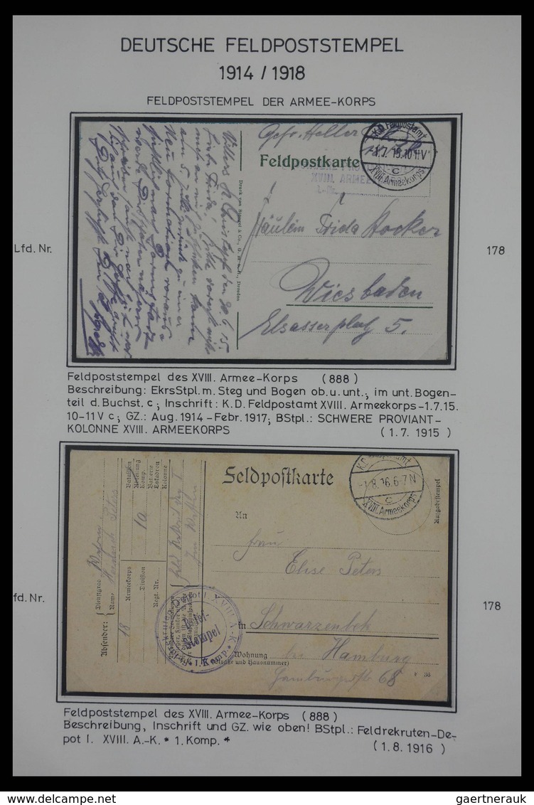 Feldpost 1. Weltkrieg: Fantastic collection in albums, all written up with fieldpost station, many d