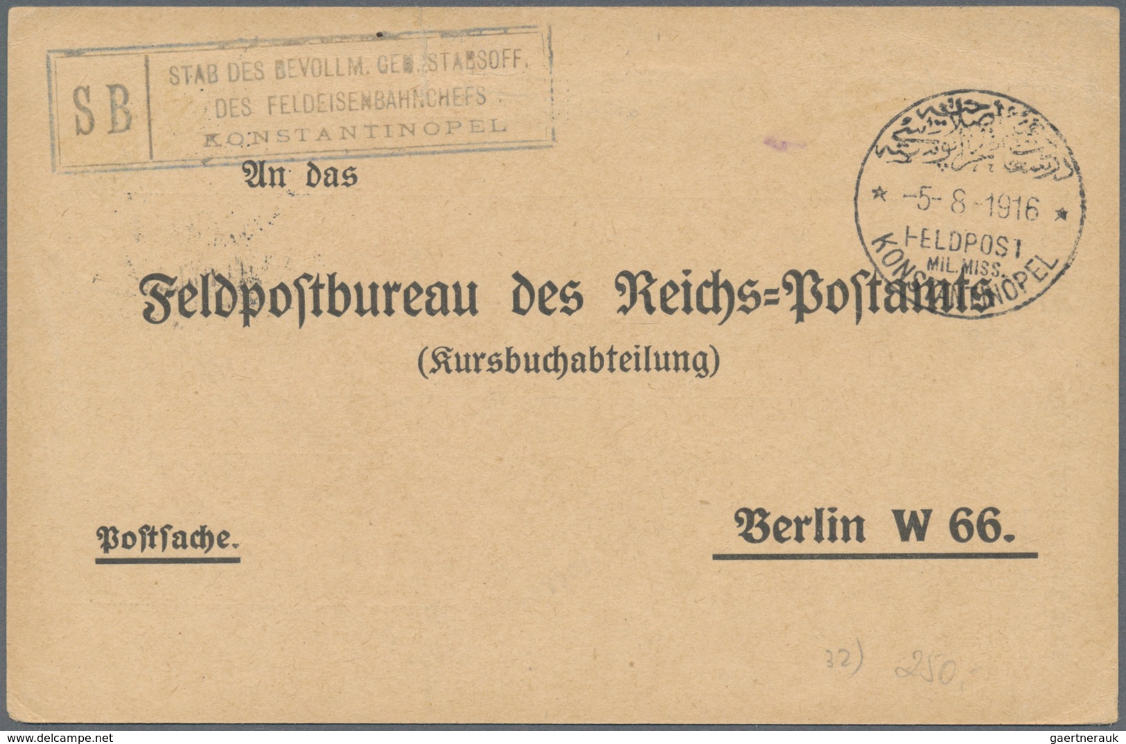 Militärmission: 1915/1918, Bestand Von 38 FP-Belegen Militärmission In Der Türkei Und Dt. Feldpost J - Turquie (bureaux)