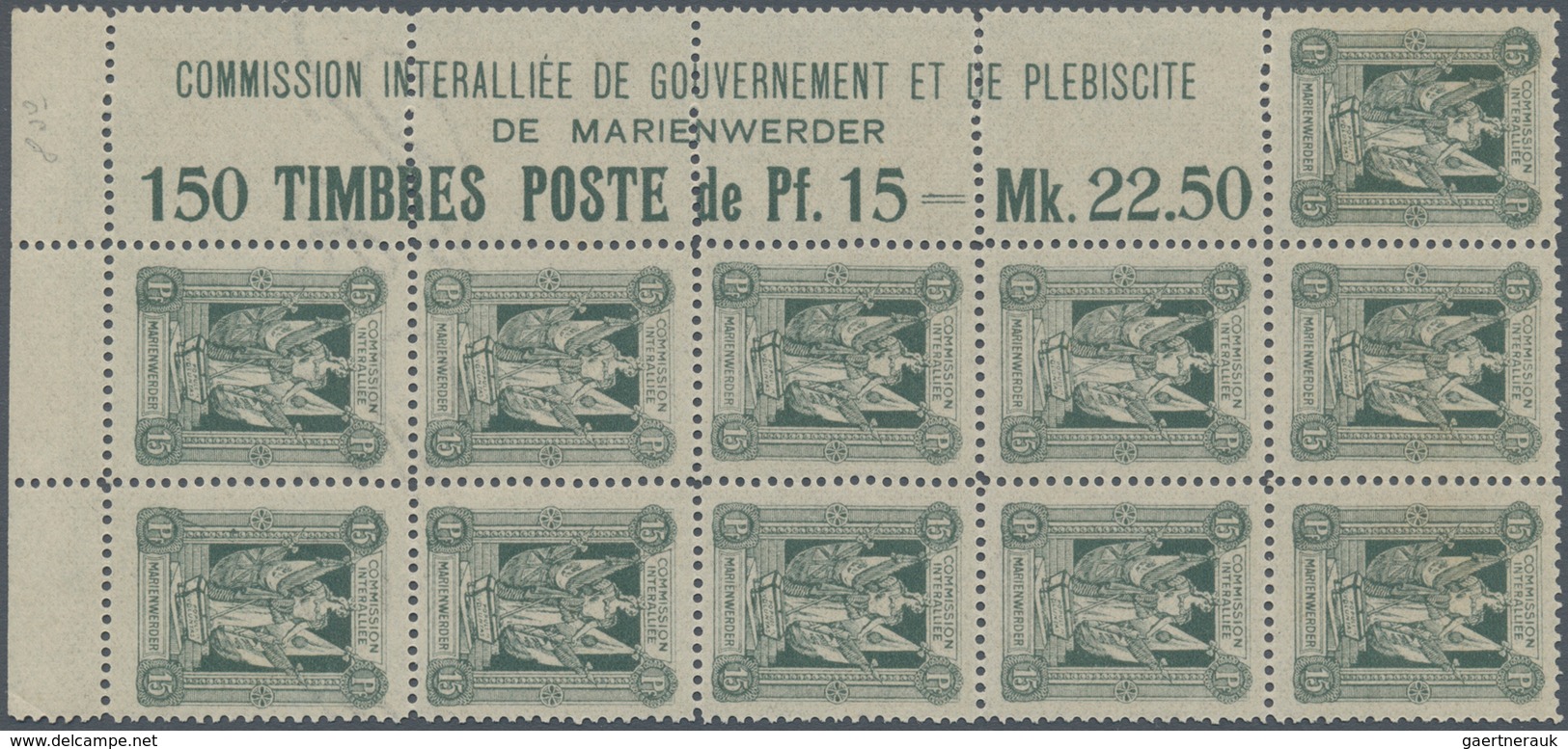 Deutsche Abstimmungsgebiete: Marienwerder: 1920, Reichhaltiger Sammlungsbestand Mit Ca.250 Marken, D - Autres & Non Classés