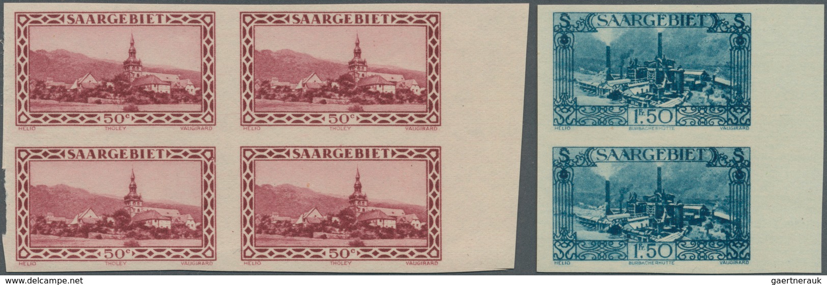 Deutsche Abstimmungsgebiete: Saargebiet: 1927, Freimarken Landschaften, 14 Postfrische Ungezähnte We - Covers & Documents