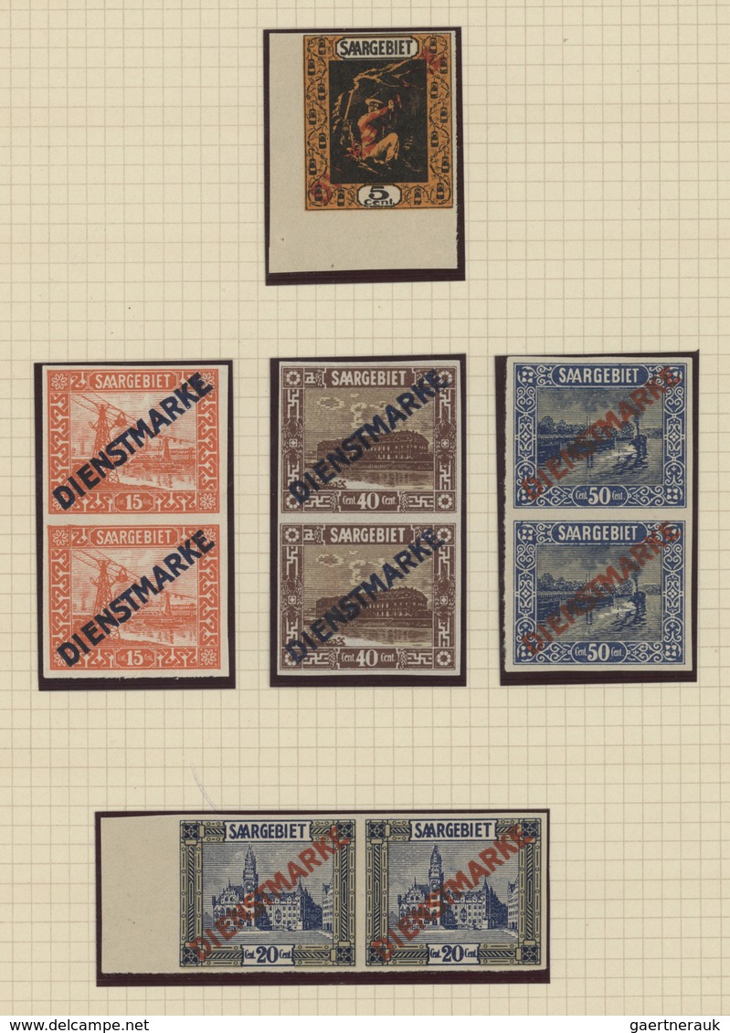 Deutsche Abstimmungsgebiete: Saargebiet - Dienstmarken: 1922, Postfrische/ungebrauchte Partie Von 9 - Dienstmarken