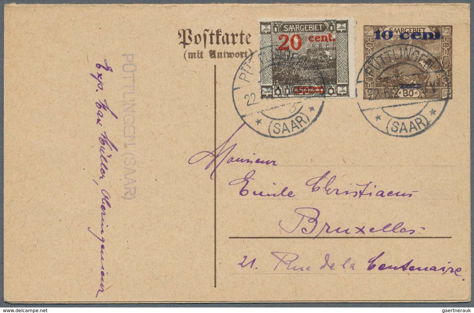 Deutsche Abstimmungsgebiete: Saargebiet - Ganzsachen: 1920/1933, Interessante Slg. Mit 24 Gebrauchte - Postal Stationery