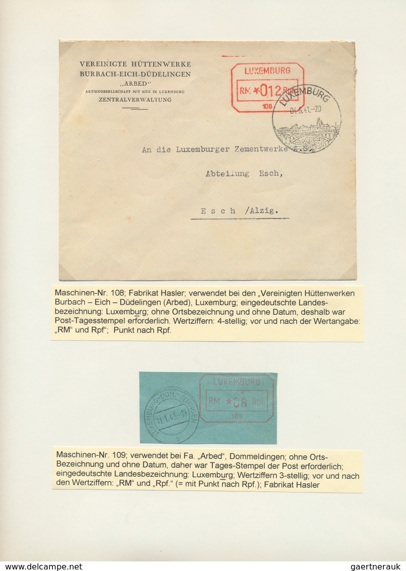 Dt. Besetzung II WK - Luxemburg: 1941/1944, FREISTEMPLER WÄHREND DER BESETZUNG, Kleine Studiensammlu - Besetzungen 1938-45