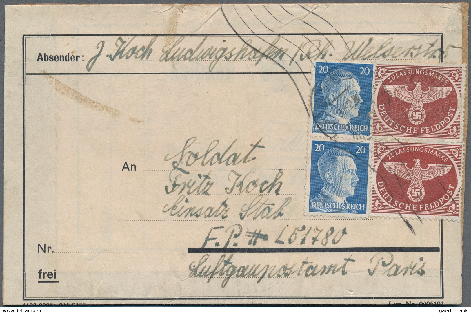 Feldpost 2. Weltkrieg: 1937/1945, Reichhaltiger Posten Mit über 400 Belegen Der Deutschen Feldpost W - Other & Unclassified