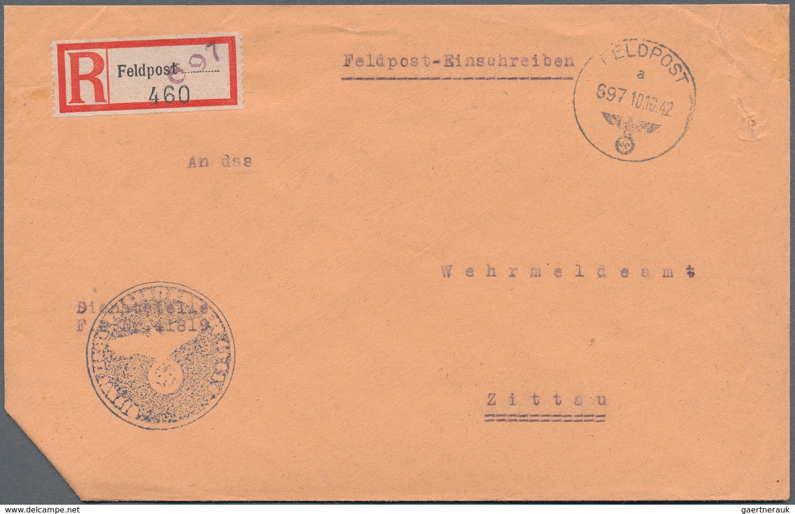 Feldpost 2. Weltkrieg: 1937/1945, reichhaltiger Posten mit über 400 Belegen der Deutschen Feldpost W