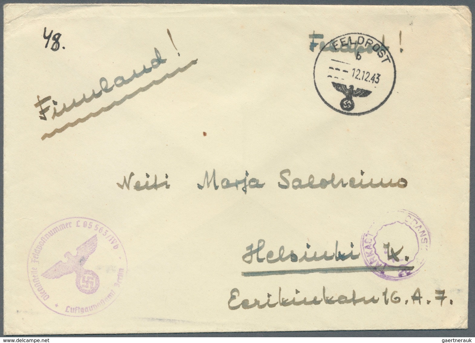 Feldpost 2. Weltkrieg: 1939/1945, 66 Teils Bessere Belege, Mit Briefen Aus Italien An Feldpostnummer - Other & Unclassified
