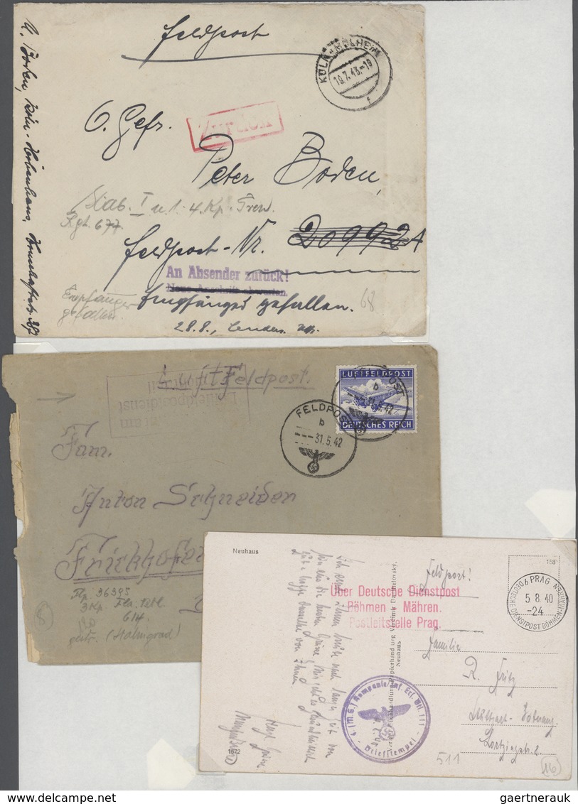 Feldpost 2. Weltkrieg: 1939/1945, gehaltvolle und vielseitige Sammlung mit ca. 200 Luftfeldpost-Bele