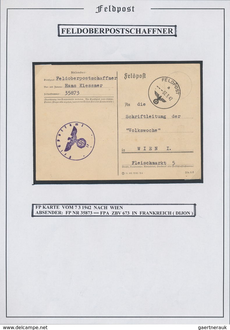 Feldpost 2. Weltkrieg: 1939/1945, Kleine Sammlung Mit 37 Belegen (Zivilpost, Dienstpost, Feldpost) V - Sonstige & Ohne Zuordnung