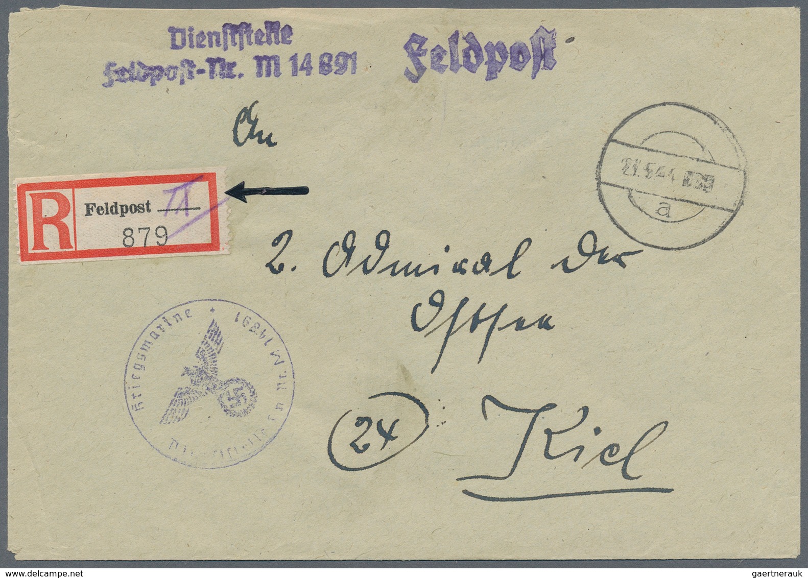 Feldpost 2. Weltkrieg: 1943/44, Kleine Sammlung Von 13 Feldpost-Einschreibebriefen (1x Ohne Poststem - Sonstige & Ohne Zuordnung