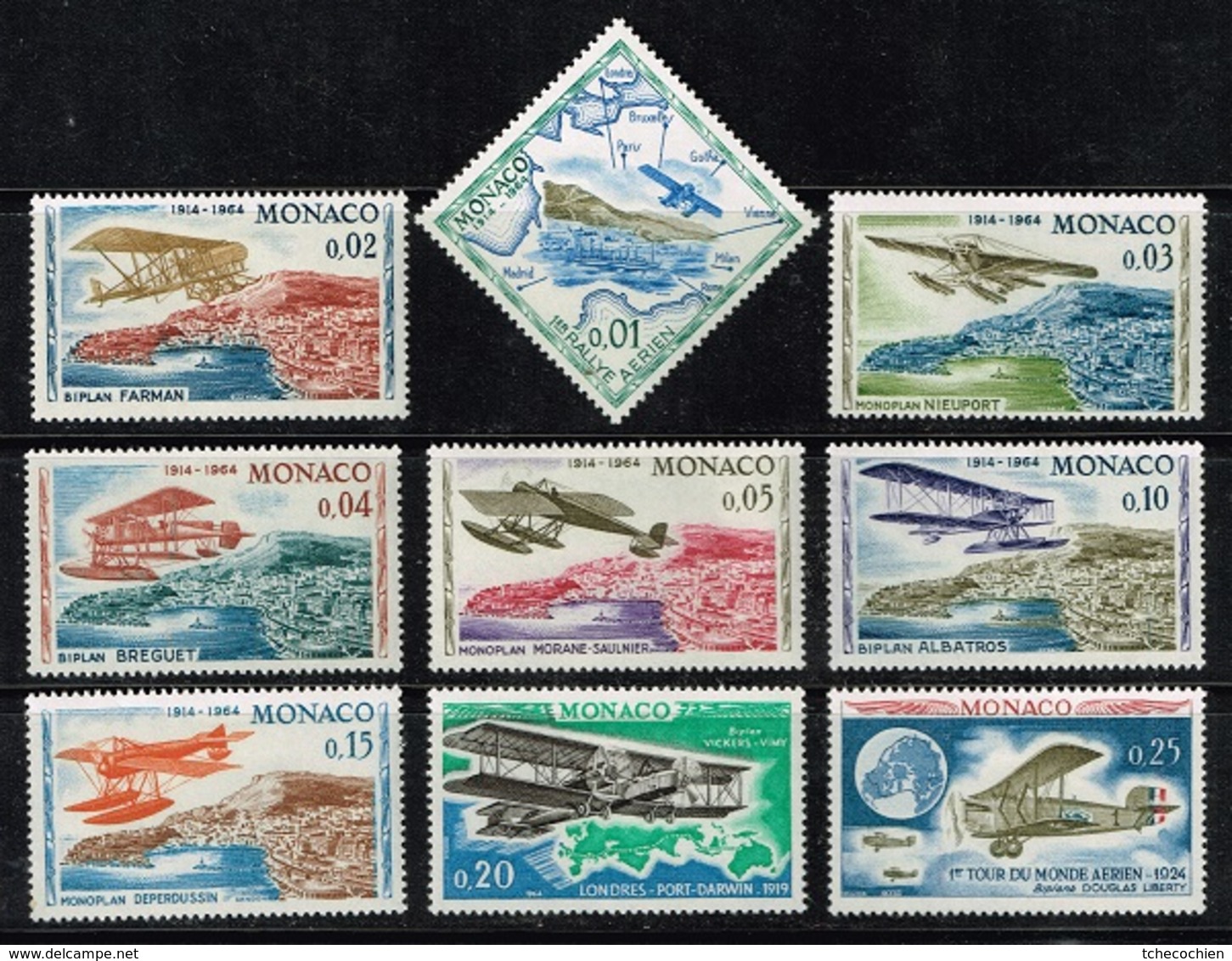 Monaco - 1964 - Y&T N° 637* To 645* - Air Rally - Unused Stamps