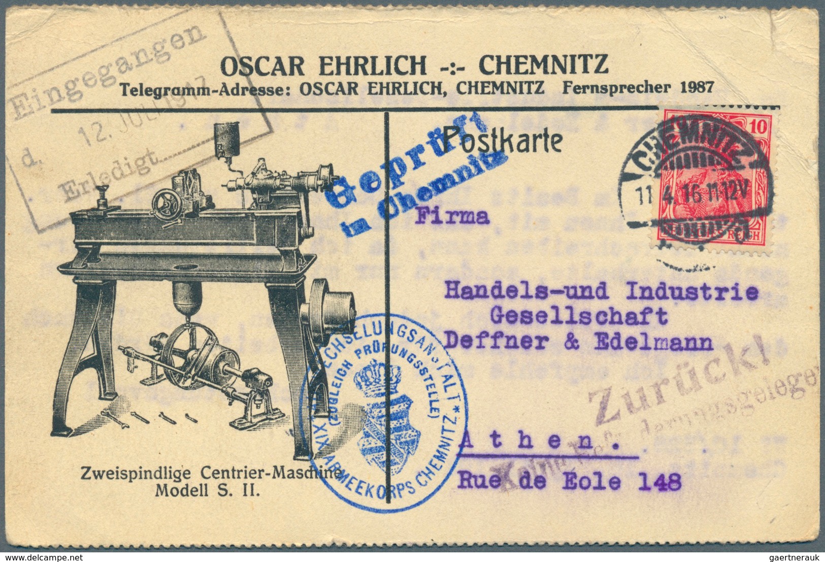 Zensurpost: 1914 - 1923 (ca.), Kleines Lot Von 26 Zensurpostbelegen 1. Weltkrieg Bis Inflation, Dabe - Other & Unclassified