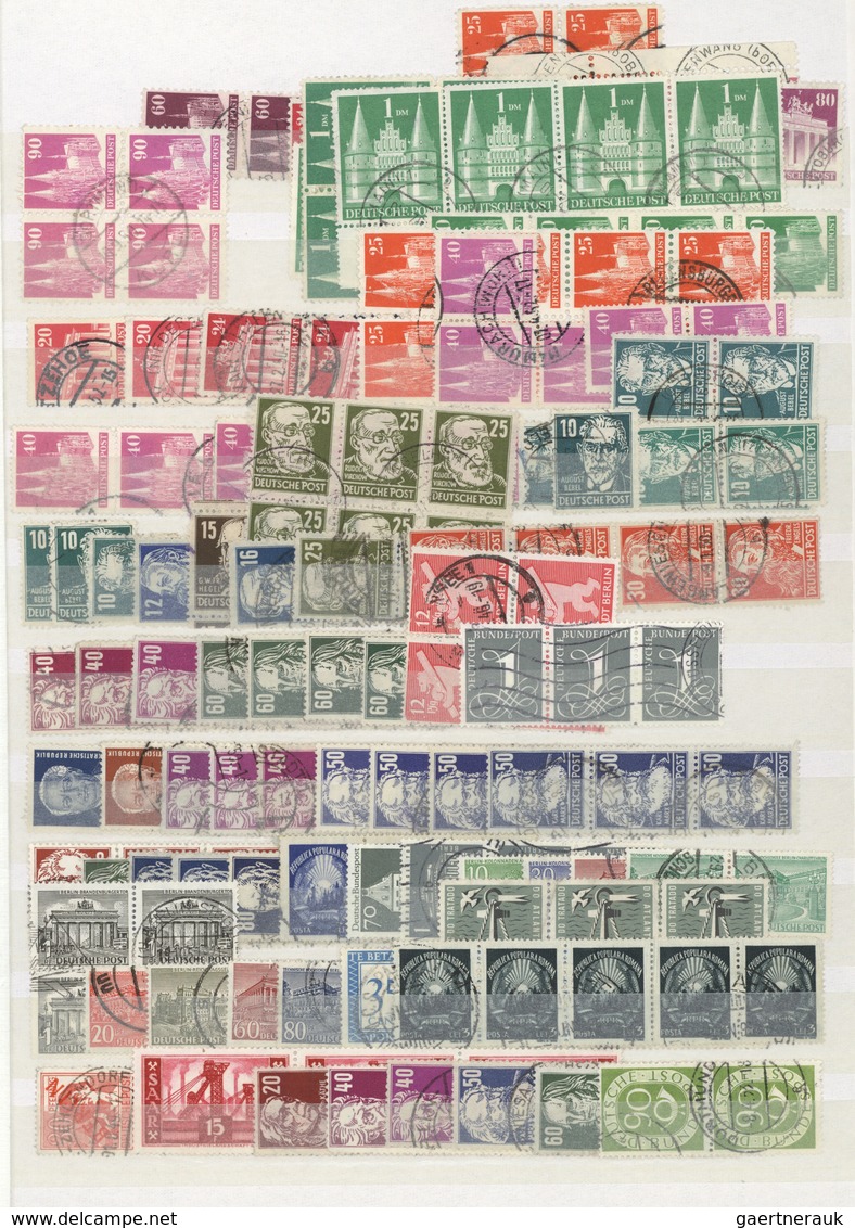 Deutschland Nach 1945: 1945/1960 (ca.), Reichhaltiger, Meist Gestempelter Posten Auf Stecktafeln, Vo - Collections