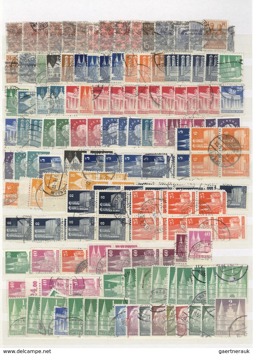 Deutschland Nach 1945: 1945/1960 (ca.), Reichhaltiger, Meist Gestempelter Posten Auf Stecktafeln, Vo - Collections