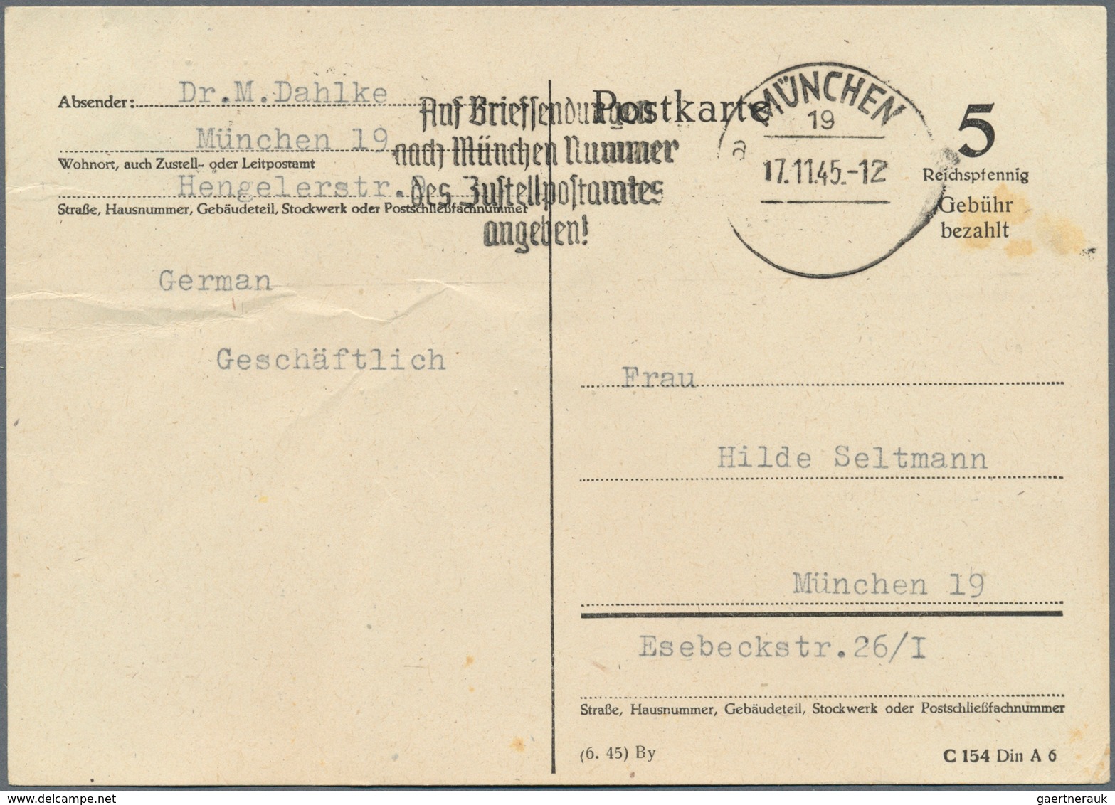 Deutschland Nach 1945: 1945-1948, Partie Mit Rund 120 Not- Und Aufbrauch Ganzsachen, Dabei Behelfska - Collections