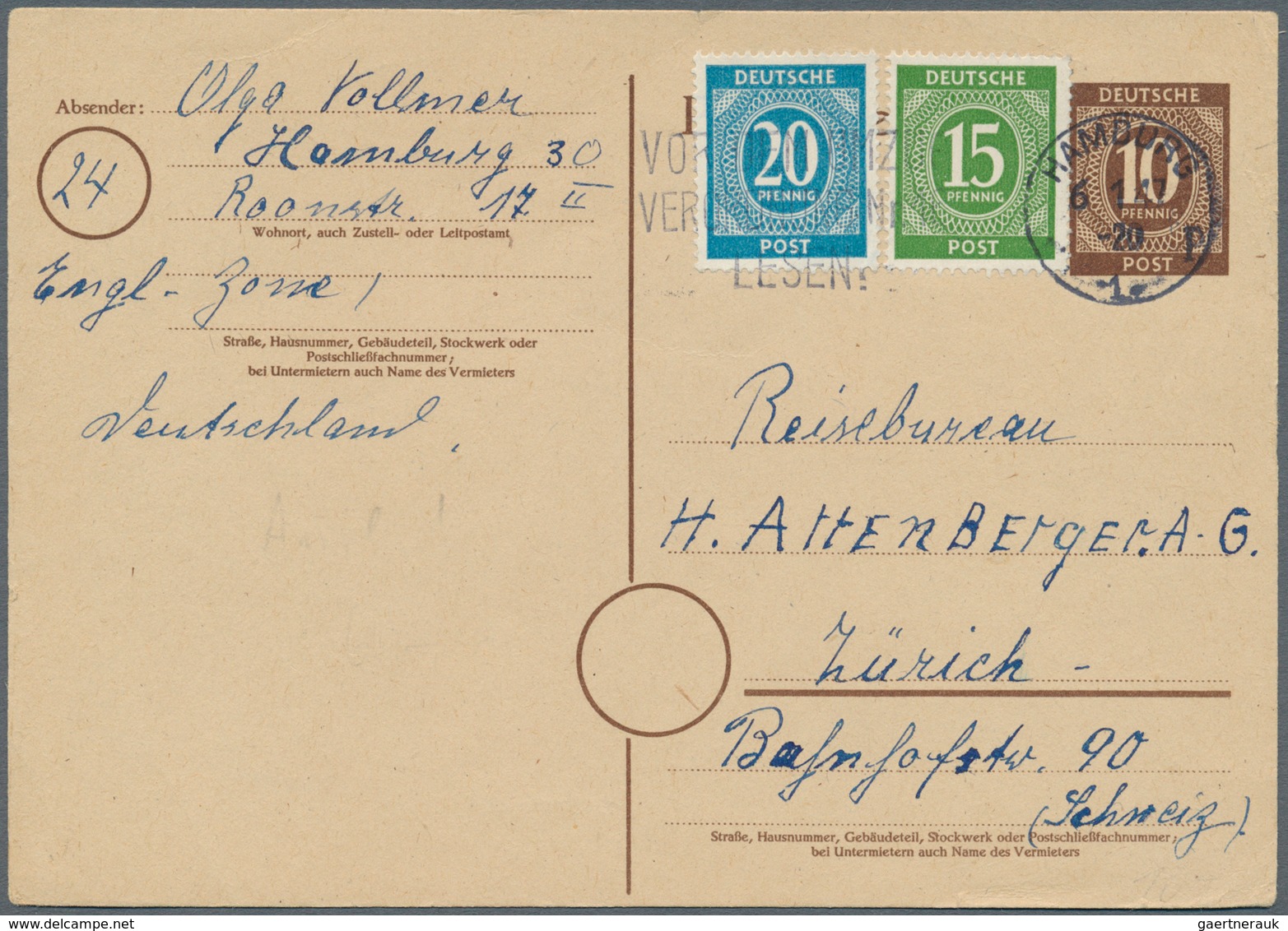 Alliierte Besetzung - Gemeinschaftsausgaben: Ab 1946. Spezialposten Mit Ca. 300 Postkarten 10 Pf Bra - Other & Unclassified