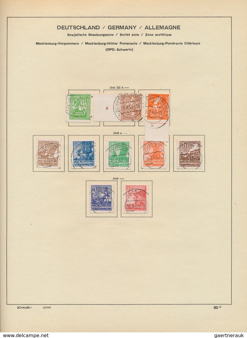 Sowjetische Zone Und DDR: 1945/1967, Sauber Gestempelte Sammlung Auf Altem Schaubek-Vordruck, Durchg - Collections