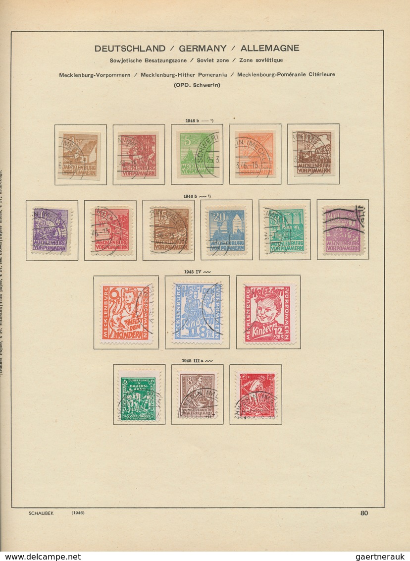 Sowjetische Zone Und DDR: 1945/1967, Sauber Gestempelte Sammlung Auf Altem Schaubek-Vordruck, Durchg - Collections