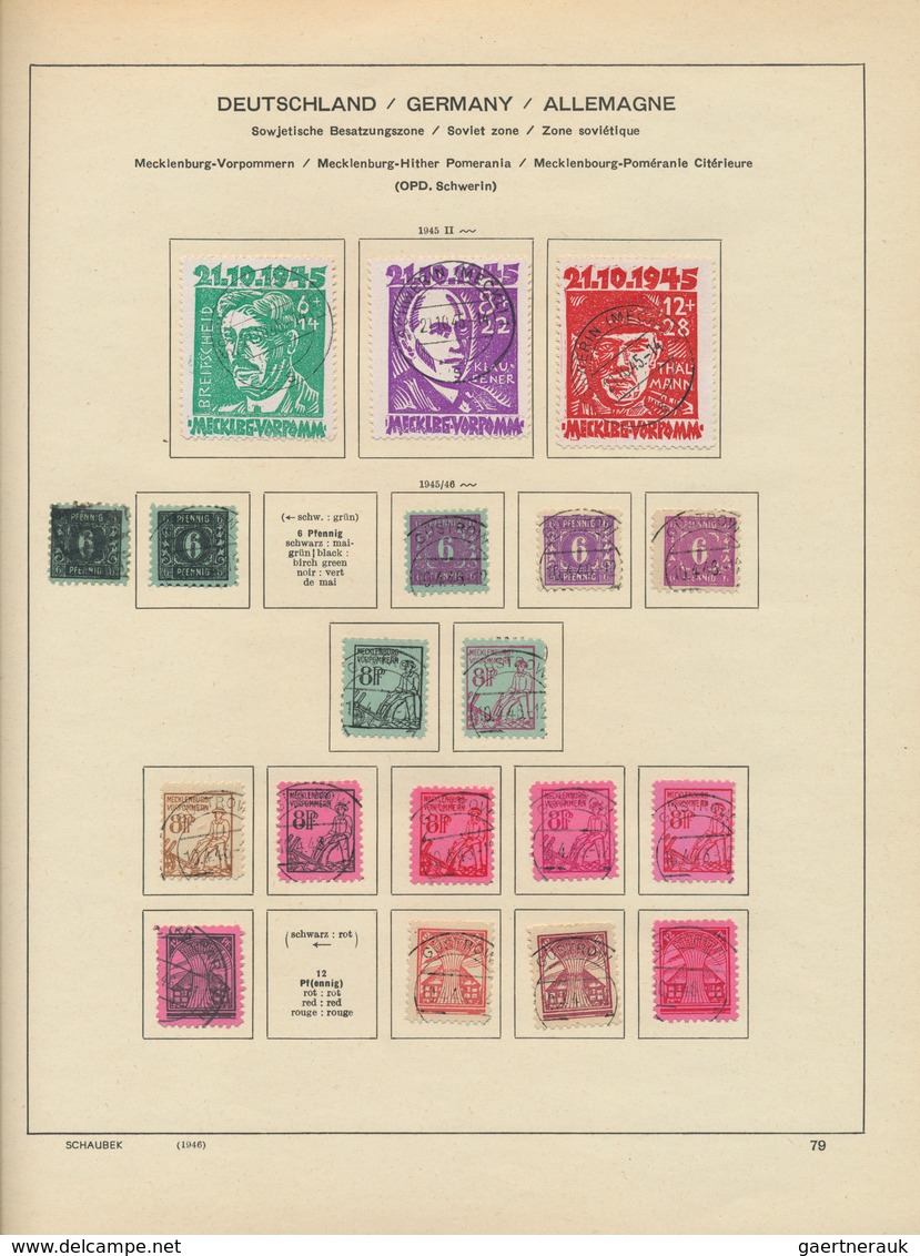 Sowjetische Zone Und DDR: 1945/1967, Sauber Gestempelte Sammlung Auf Altem Schaubek-Vordruck, Durchg - Collections