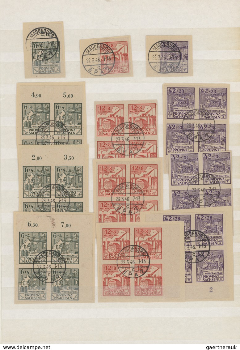 Sowjetische Zone - Provinz Sachsen: 1946, Wiederaufbau (MiNr. 87/89 A/B), Sauber Gestempelte Luxus-P - Autres & Non Classés