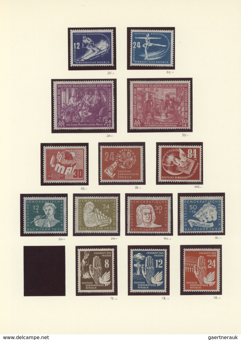 DDR: 1948/1990, Umfassende, Meist Postfrische Sammlung In 7 Klemmbindern Sauber Auf Blanko-Blättern - Collections