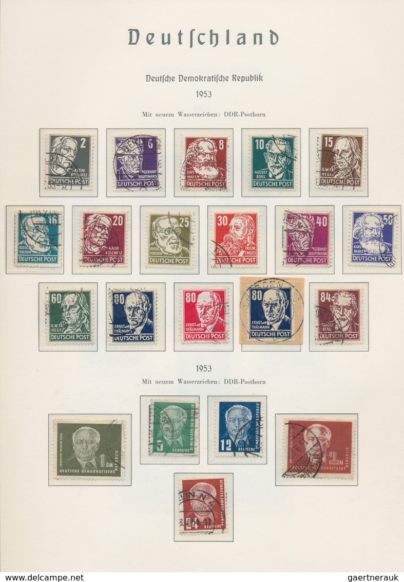 DDR: 1949/1965, Sauber Gestempelte Sammlung Im Leuchtturm-Falzlos-Vordruckalbum, In Den Hauptnummern - Sammlungen